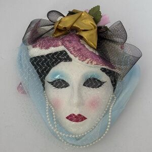 Porcelain decorative women mask